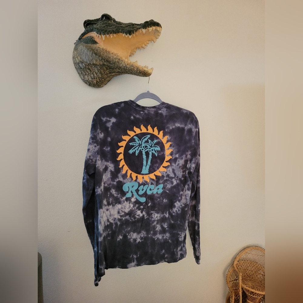 RVCA Men's Tie Dye Regular Fit Long Sleeve T-Shirt ANP Artist Size Medium